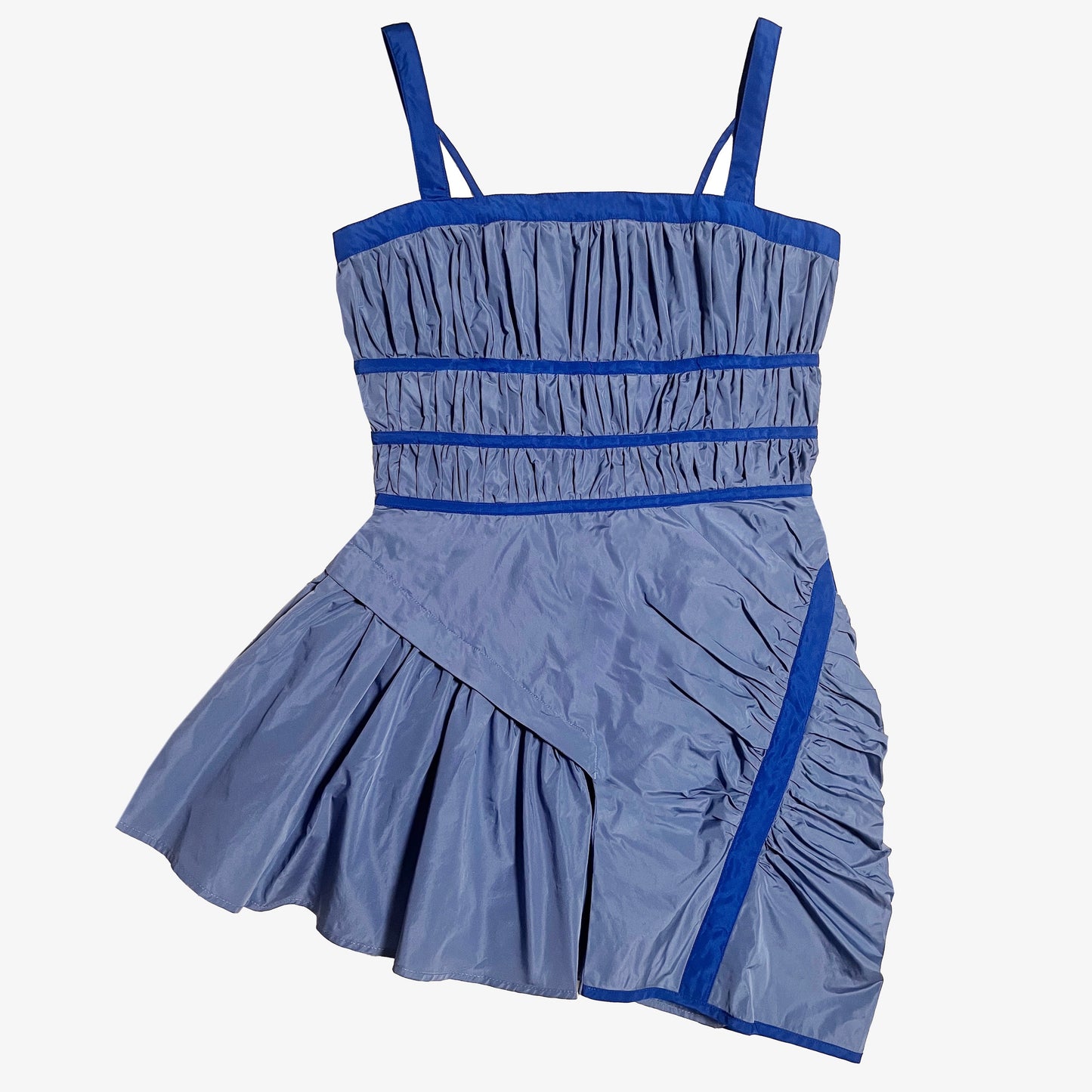 TAFFETA GATHER MINI DRESS