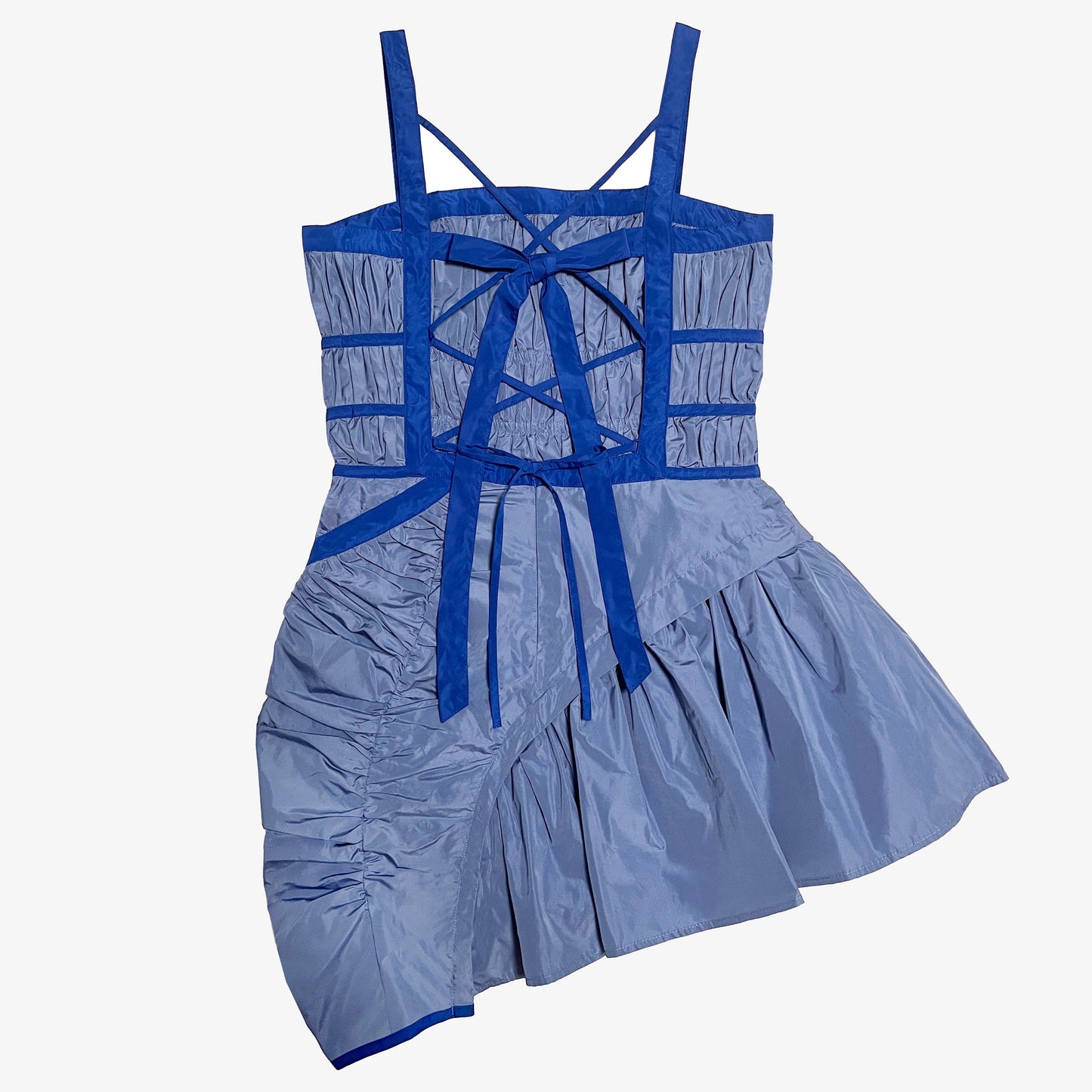 TAFFETA GATHER MINI DRESS