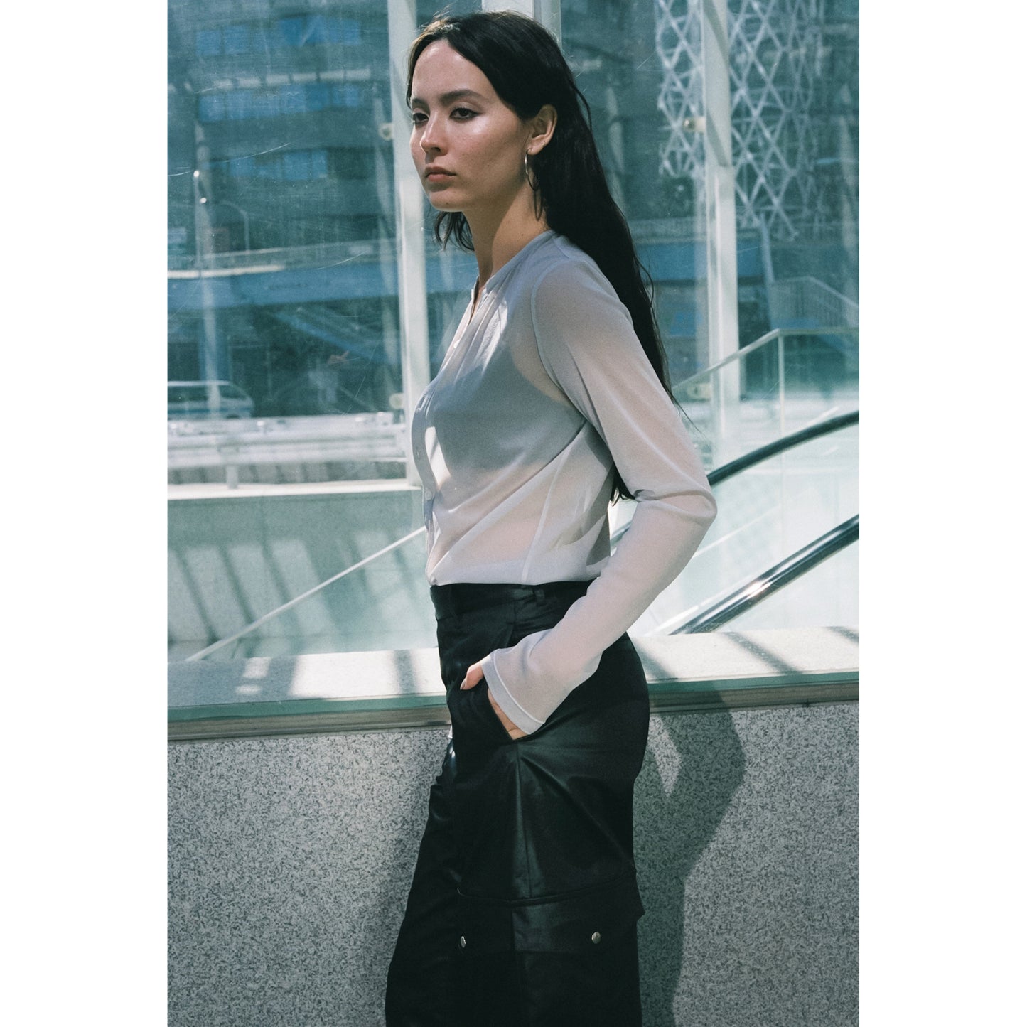 HEAVY SATIN LOOSE STRAIGHT TROUSERS