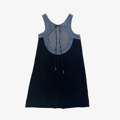 VELVETEEN BI-COLOR MINI DRESS