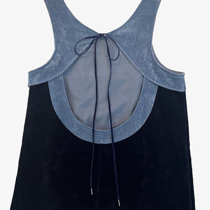 VELVETEEN BI-COLOR MINI DRESS