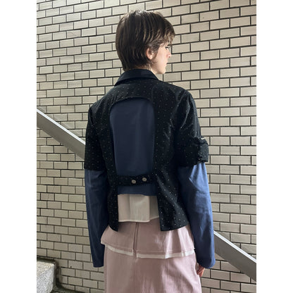 DOT JACQUARD HALF SLEEVE JACKET