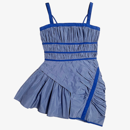 TAFFETA GATHER MINI DRESS