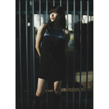 VELVETEEN BI-COLOR MINI DRESS