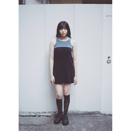 VELVETEEN BI-COLOR MINI DRESS
