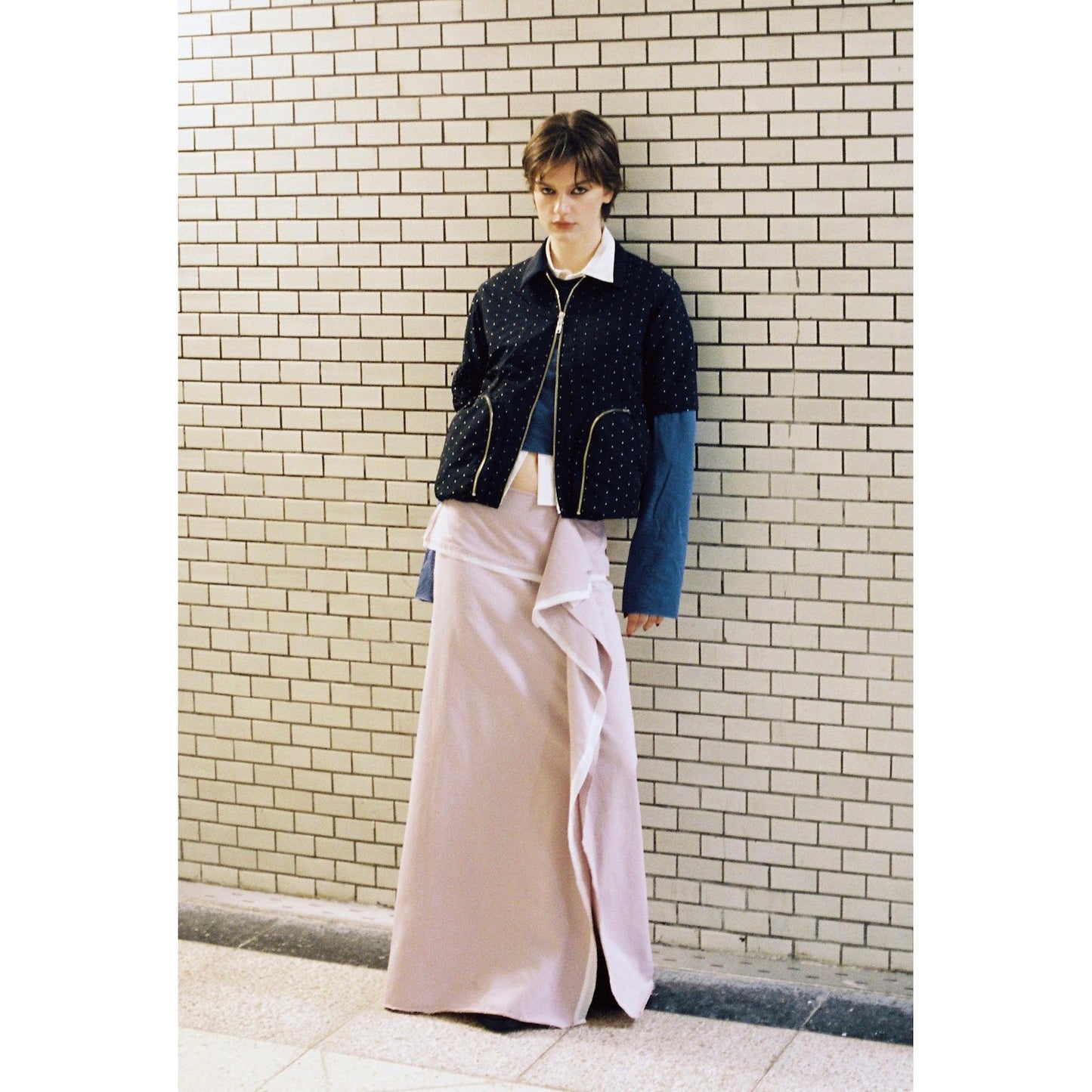 DOT JACQUARD HALF SLEEVE JACKET