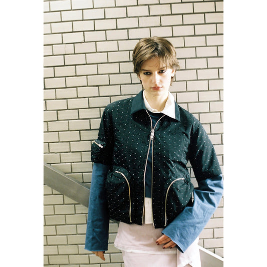 DOT JACQUARD HALF SLEEVE JACKET